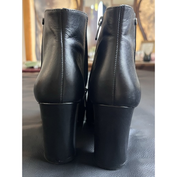 ANTONIO MELANI Shahn Black Leather Pointed Toe High Heel Ankle Boots Size 7M - Picture 6 of 15